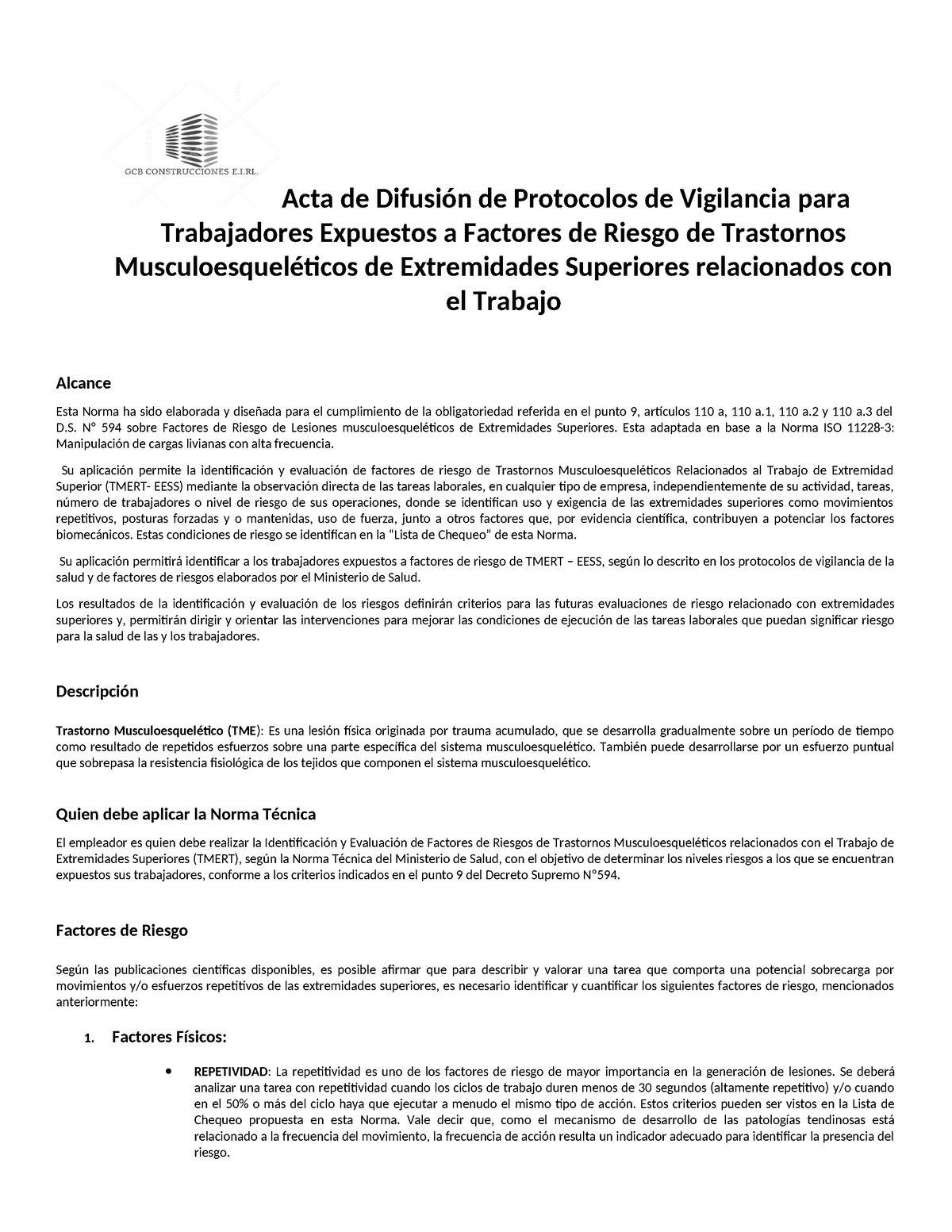 Acta De Difusion Tmert Acta De Difusión De Protocolos De Vigilancia Para Trabajadores