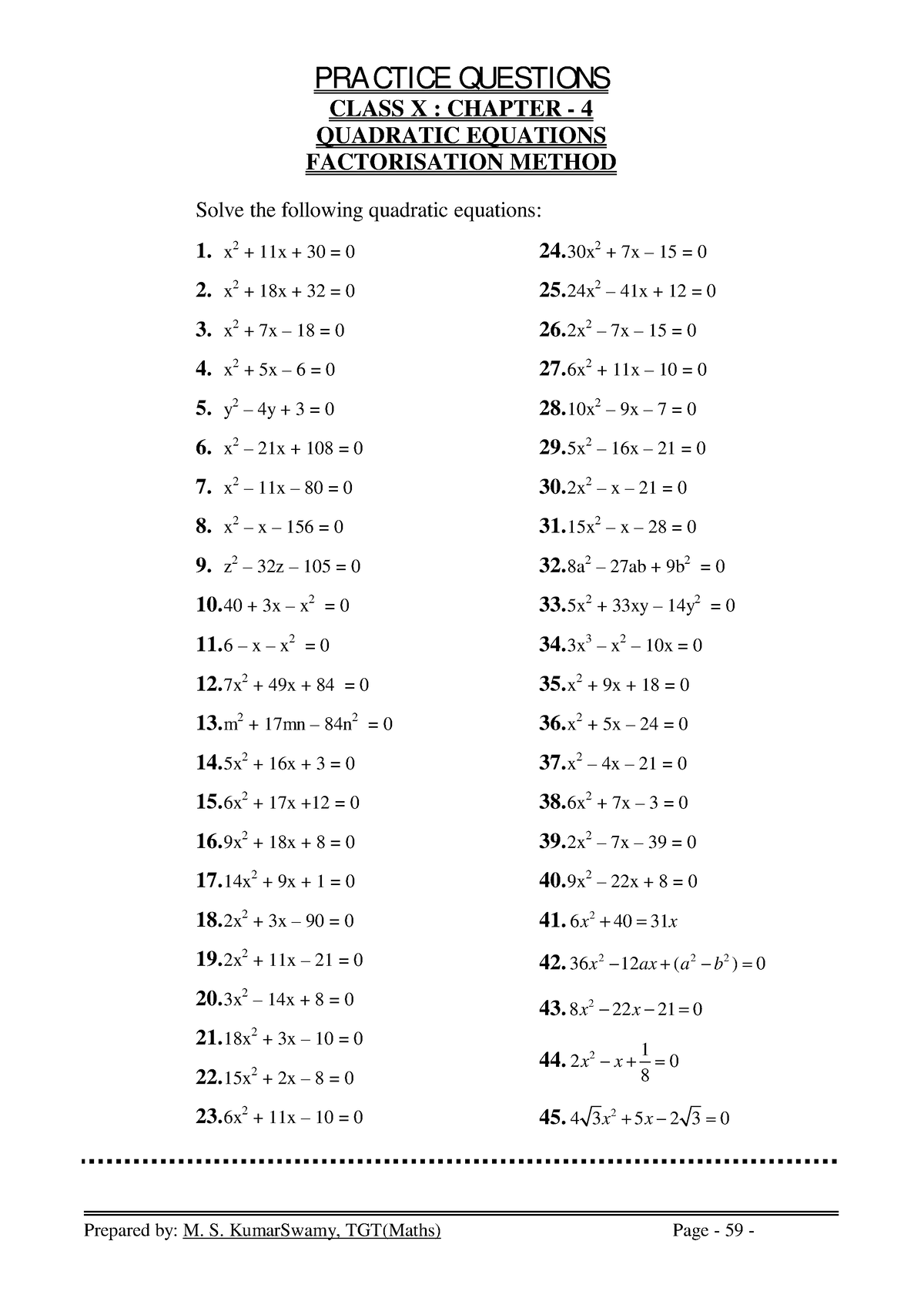 Maths-class-x-question-bank - Prepared by: M. S. KumarSwamy, TGT(Maths ...