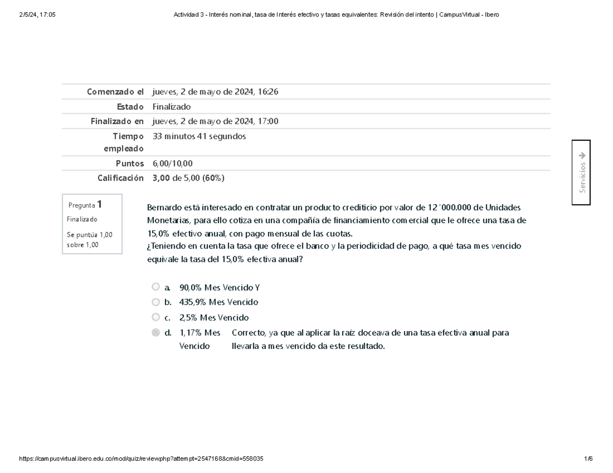 Actividad 3 - Interés nominal, tasa de Interés efectivo y tasas ...