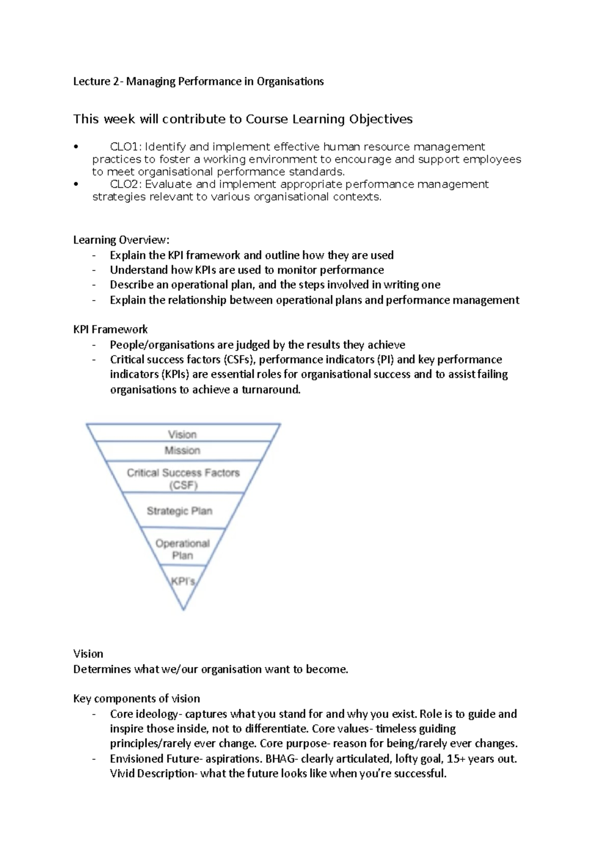 Lecture 2- Managaing Performance in Orgs - Lecture 2- Managing ...
