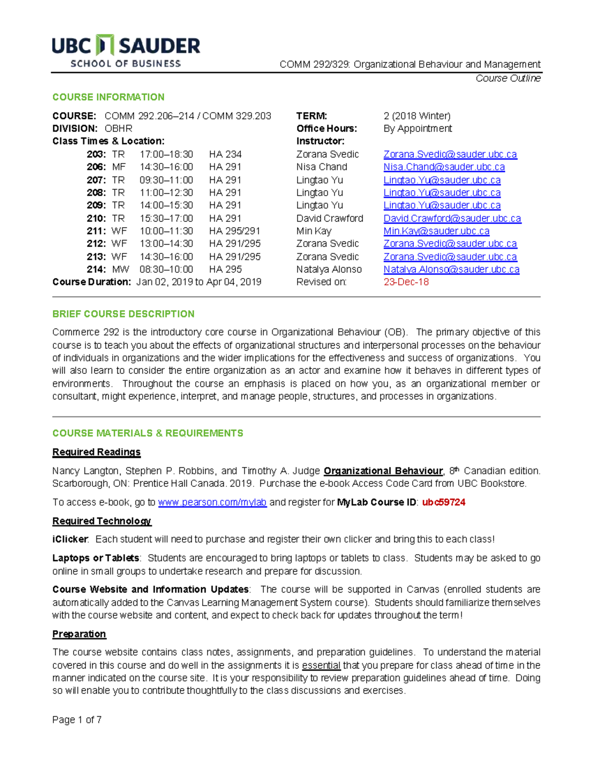 Comm292-syllabus - syllabus - &RXUVH 2XWOLQH 3DJH RI &2856( ,1)250$7 ...