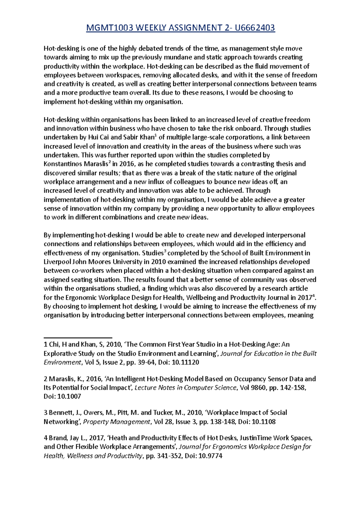 MGMT Wk2 assigment - 2019 Sem 2 MGMT1003 Week 2 tutorial assignment ...