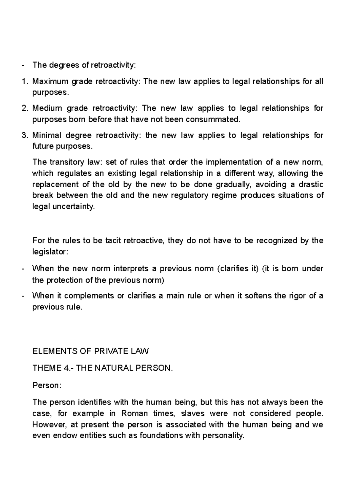 Lesson 26 Business Communications - The degrees of retroactivity ...