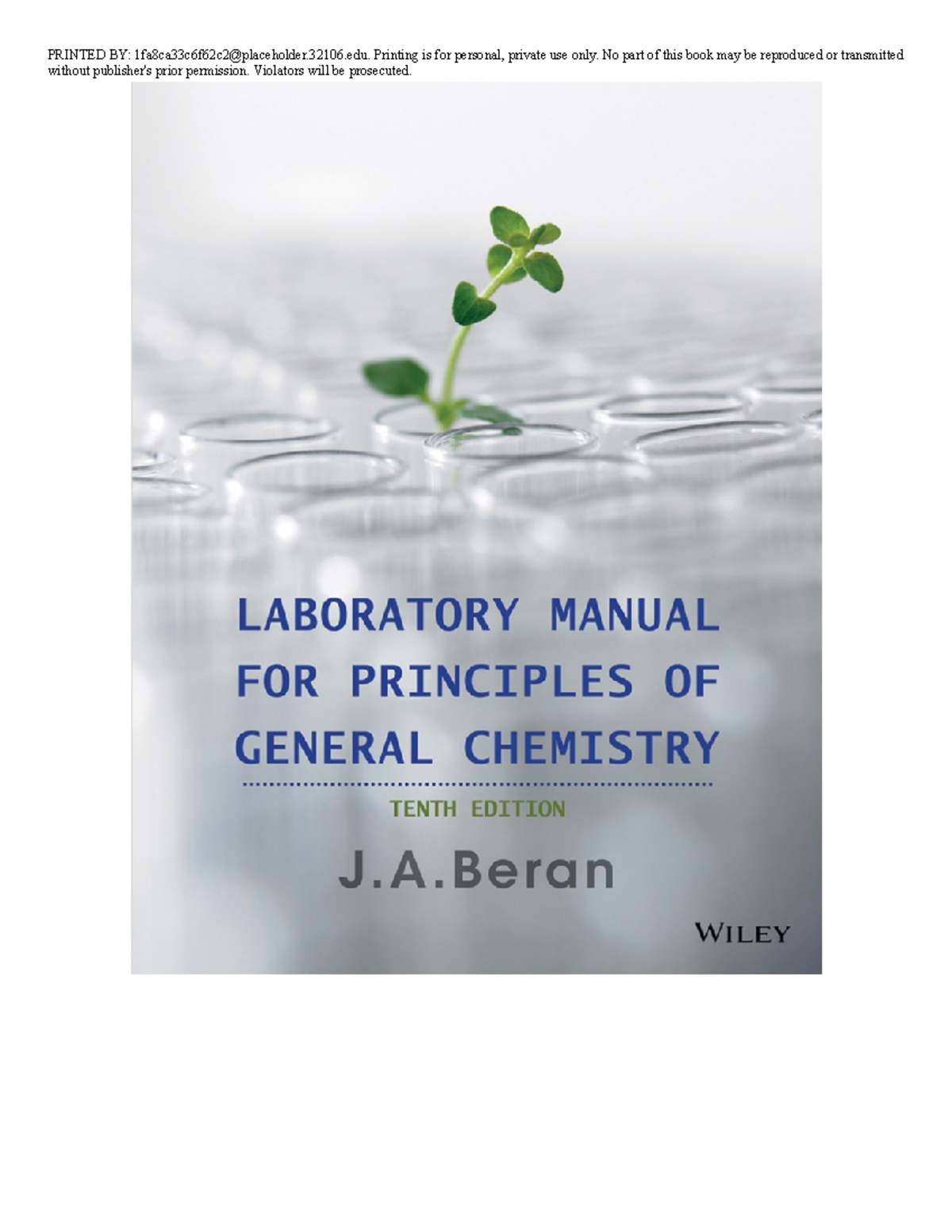 CM011L Laboratory Manual for Principles of General Chemistry
