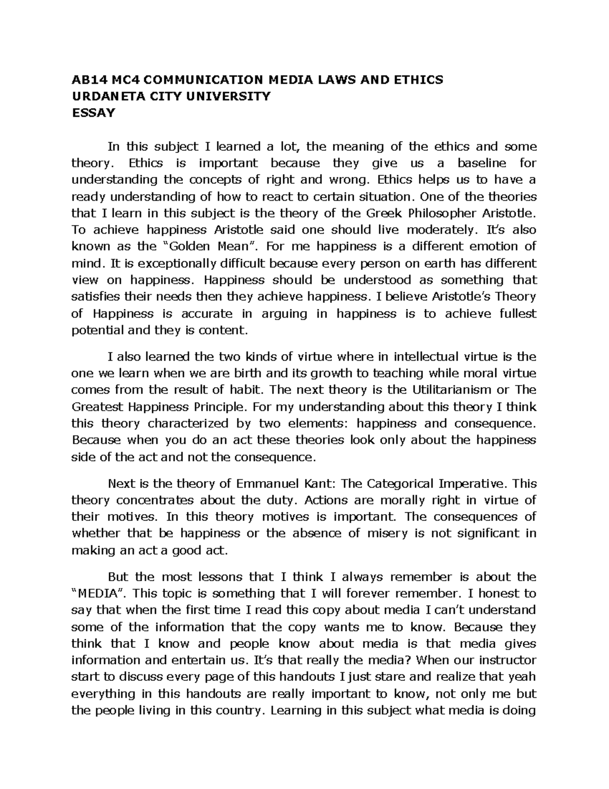 Communication Media Laws And Ethics Essay Ab14 Mc4 Communication