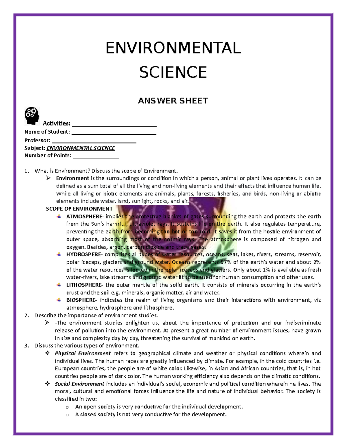 What Is The Scope Of Environmental Chemistry