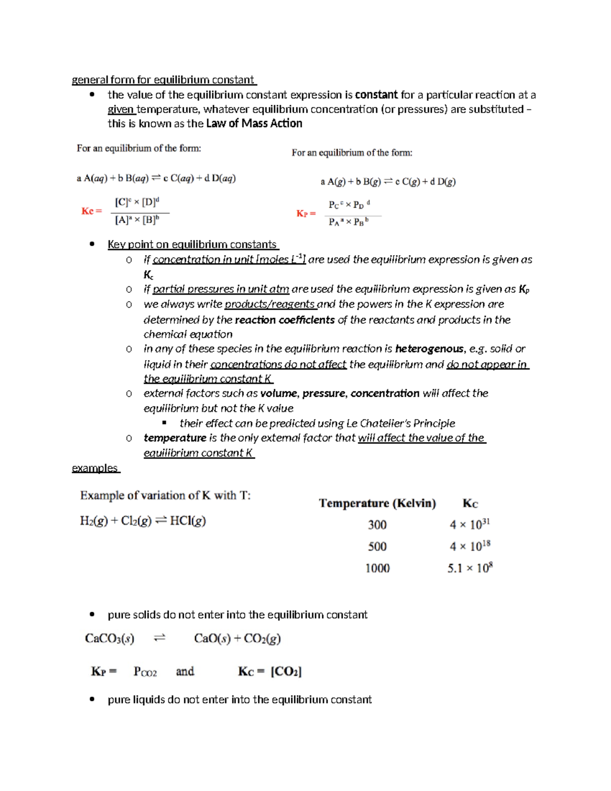 Chemistry Lecture equilibirum constant - general form for equilibrium ...