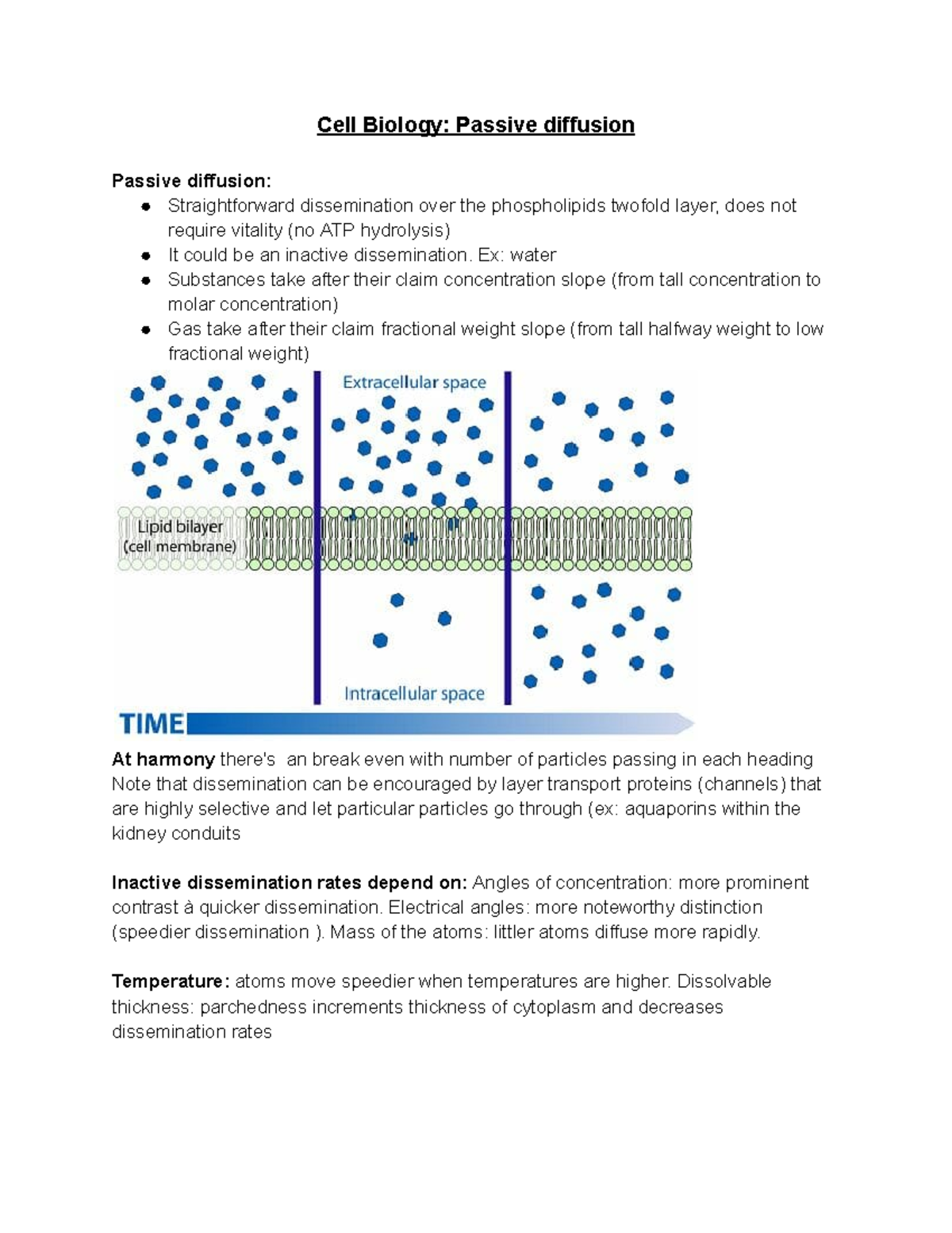 Cell Biology Passive diffusion Cell Biology Passive diffusion