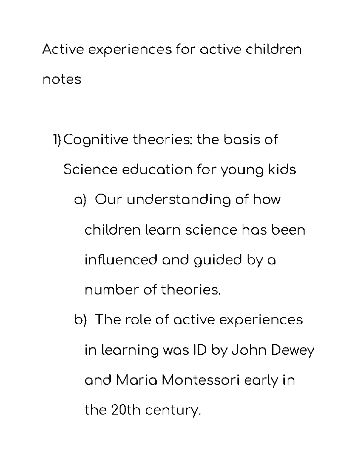 Active experiences for active children notes - Active experiences for ...