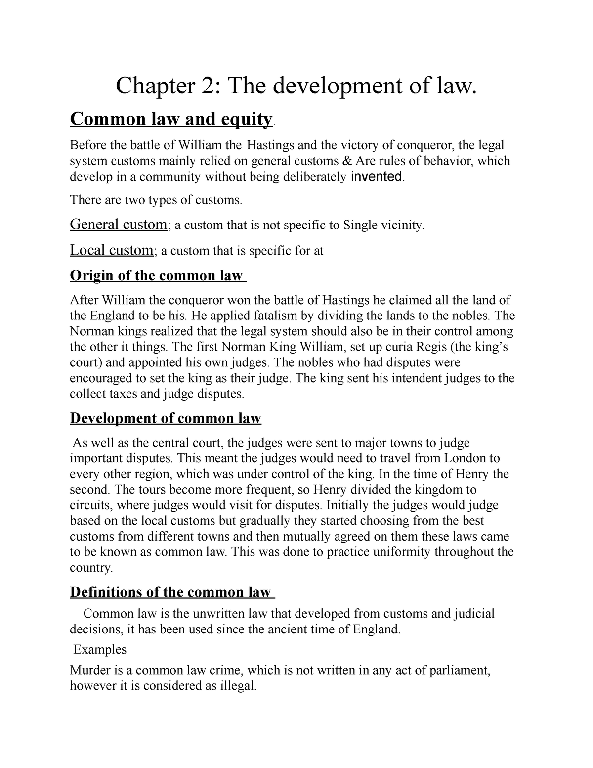 common law and equity essay