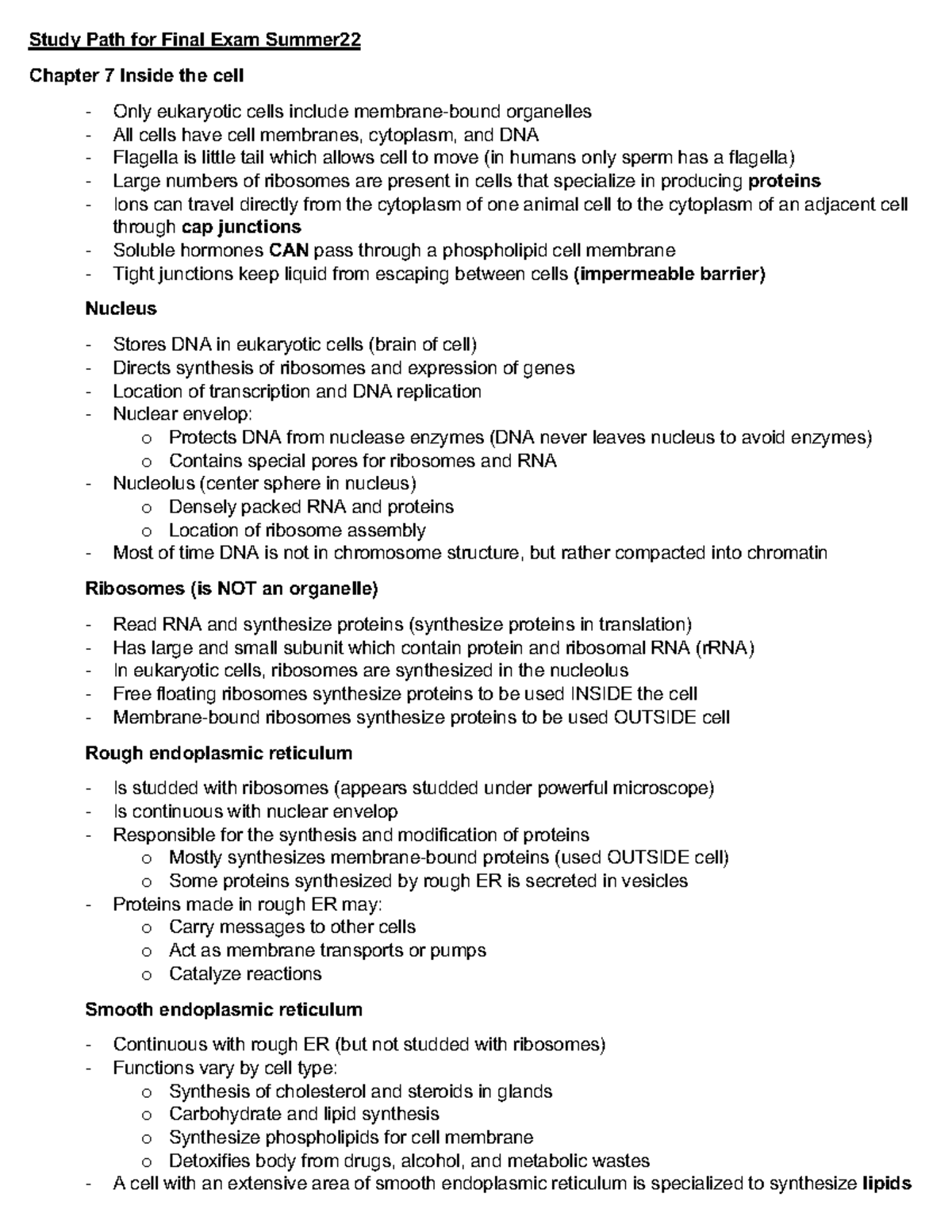 Bio 170 Midterm 2 Studypath - Study Path for Final Exam Summer Chapter ...