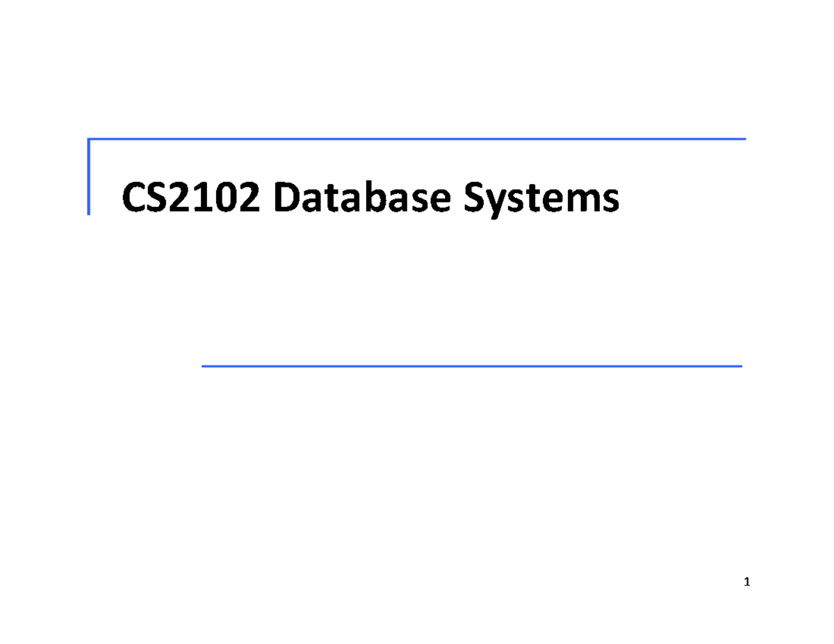 Lect08-trigger - Lecture 8 - CS2102 Database Systems Intro Xiaokui Xiao ...