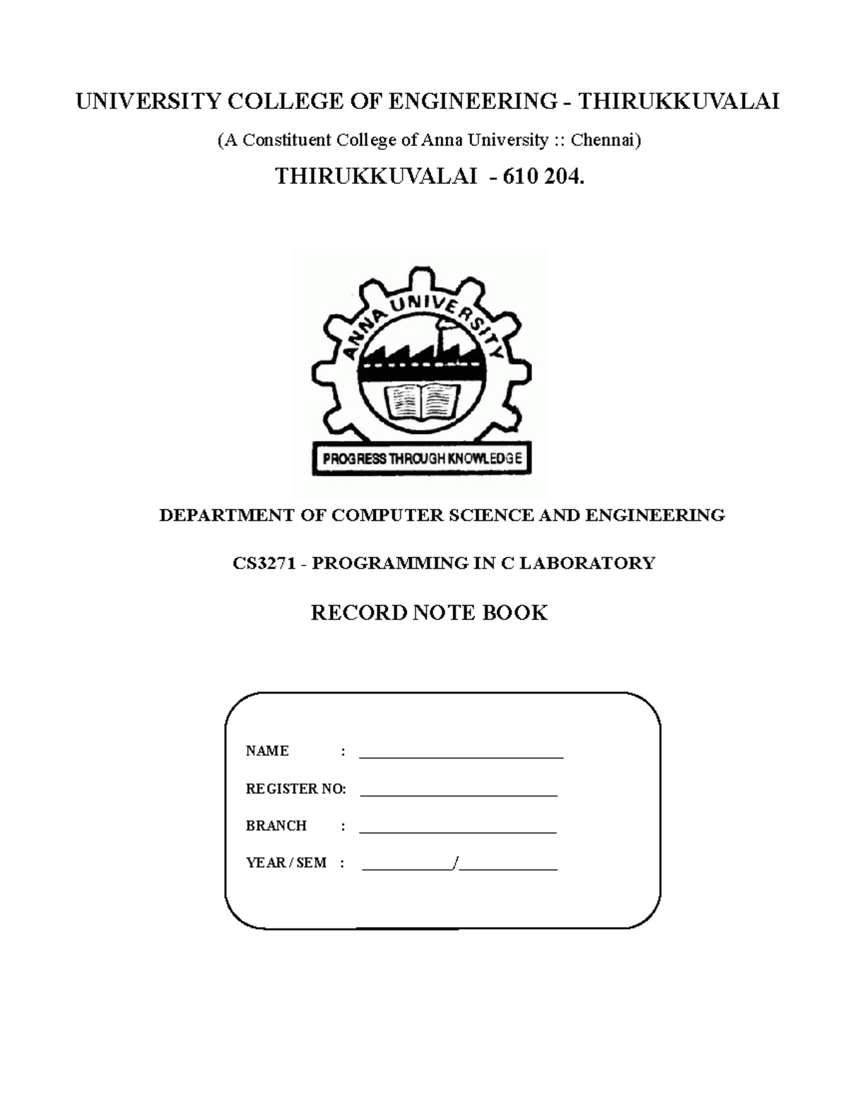 CSE 1 YEAR - this note very impoertant - UNIVERSITY COLLEGE OF ...