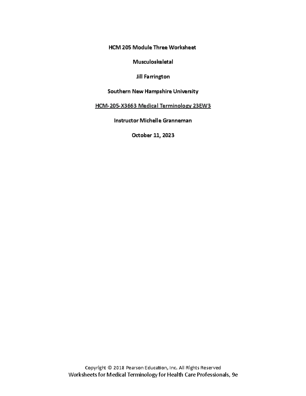 HCM 205 Module Three Worksheet Complete - HCM 205 Module Three ...