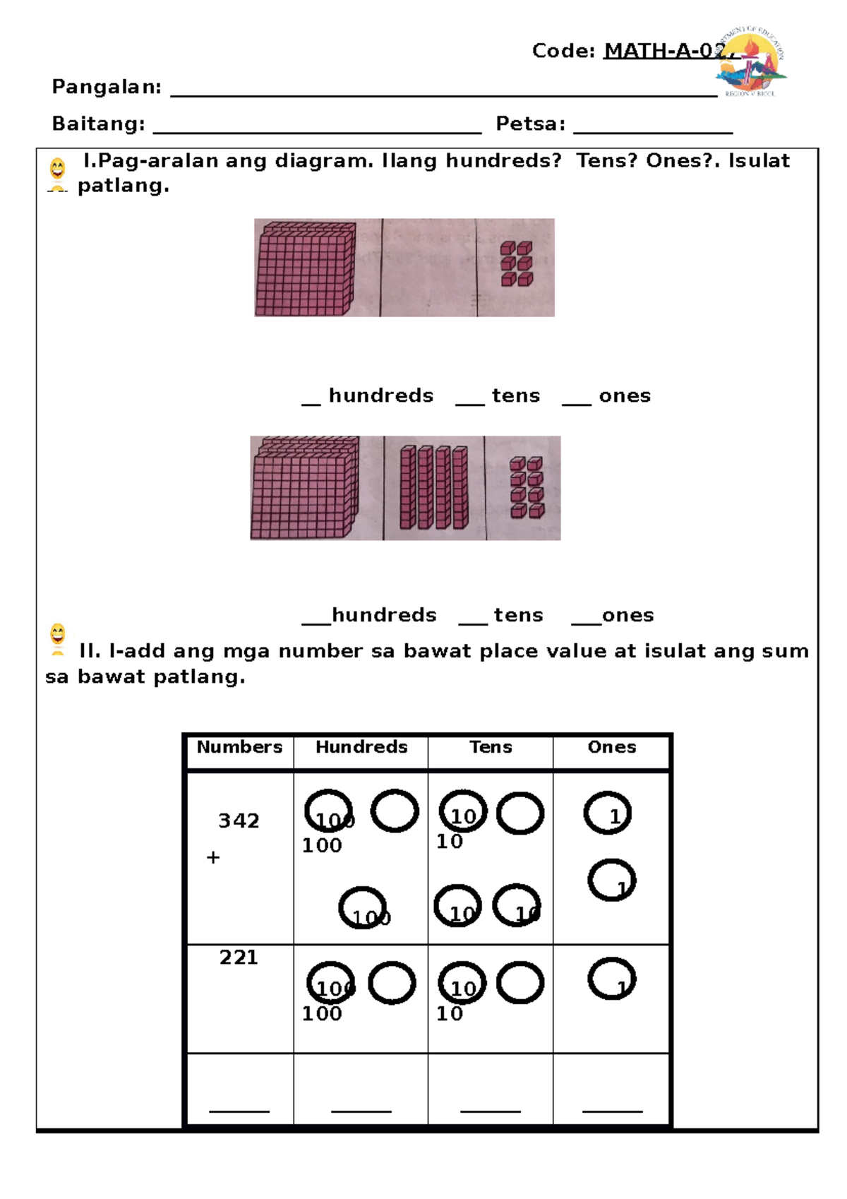 MATH-A-027 final - Math - Code: MATH-A- Pangalan: - Studocu