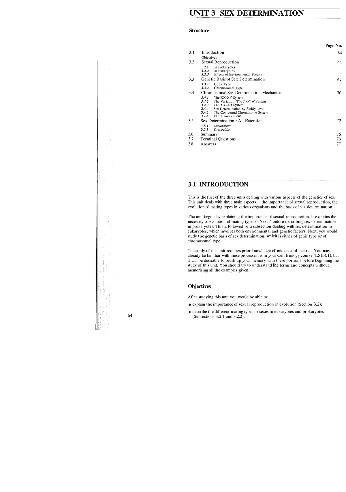 Unit 3 Useful It 3 Sex Det Matl On Structure Page No 3 Introduction 64 Objectives 3 Sexual 0091