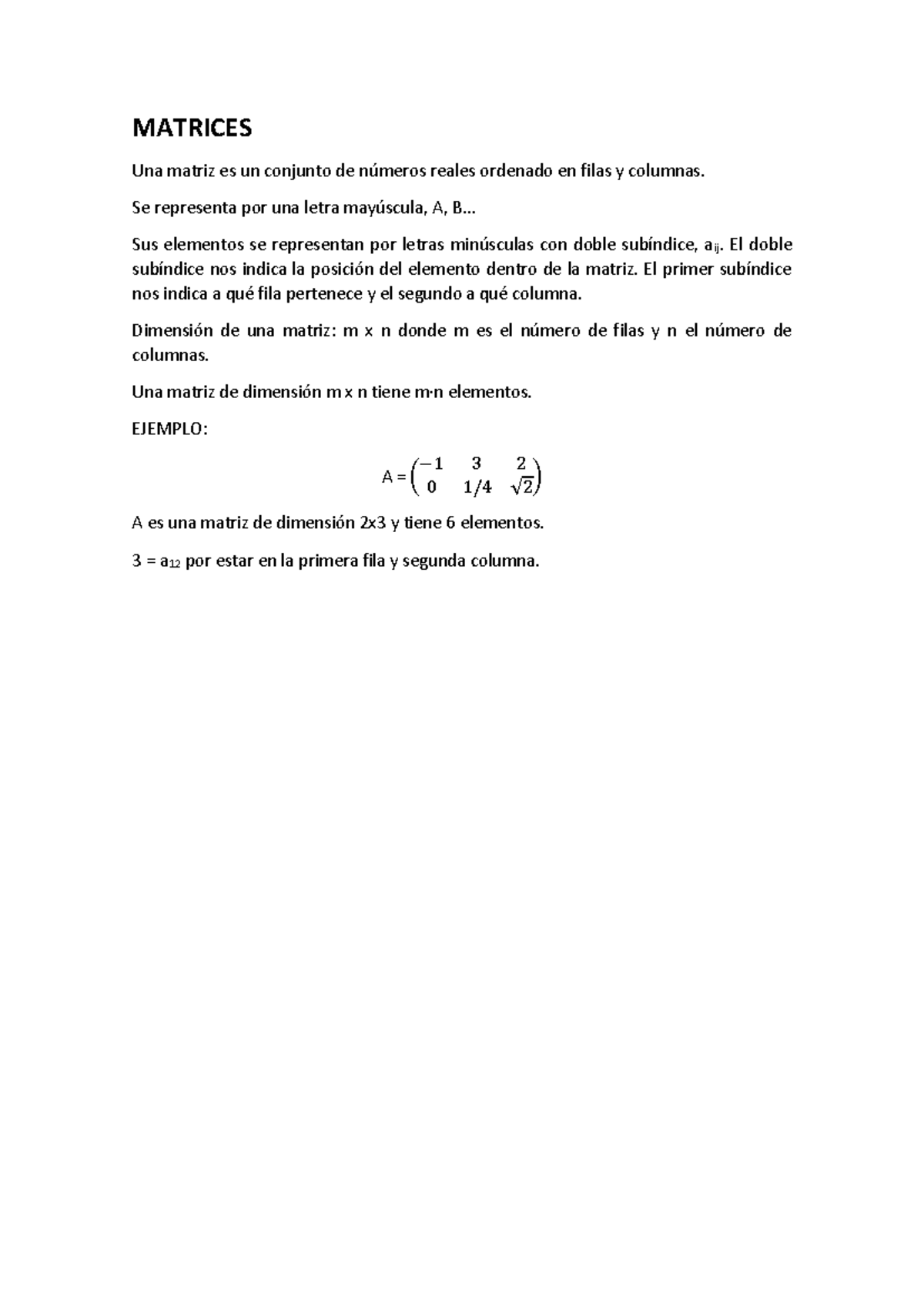 Tipos De Matrices Matrices Una Matriz Es Un Conjunto De Números Reales Ordenado En Filas Y 3210