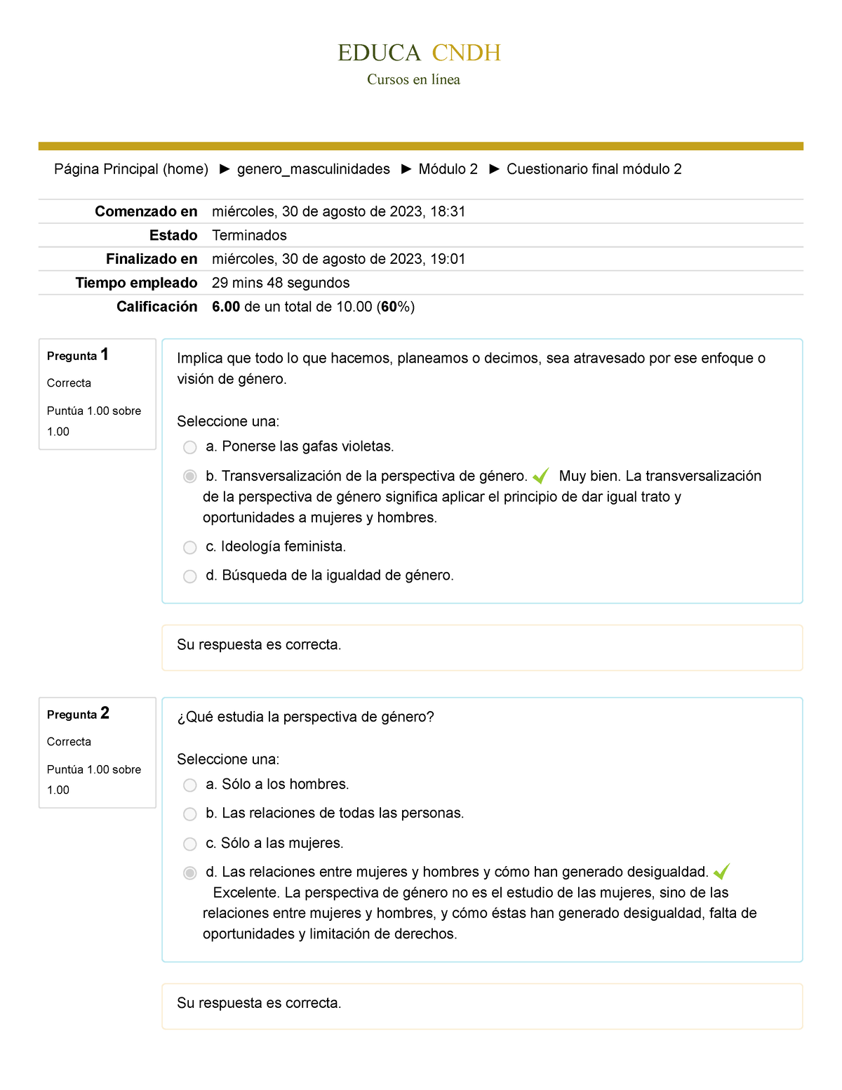 Cuestionario Final Módulo 2 - EDUCA CNDH Cursos En Línea Página ...