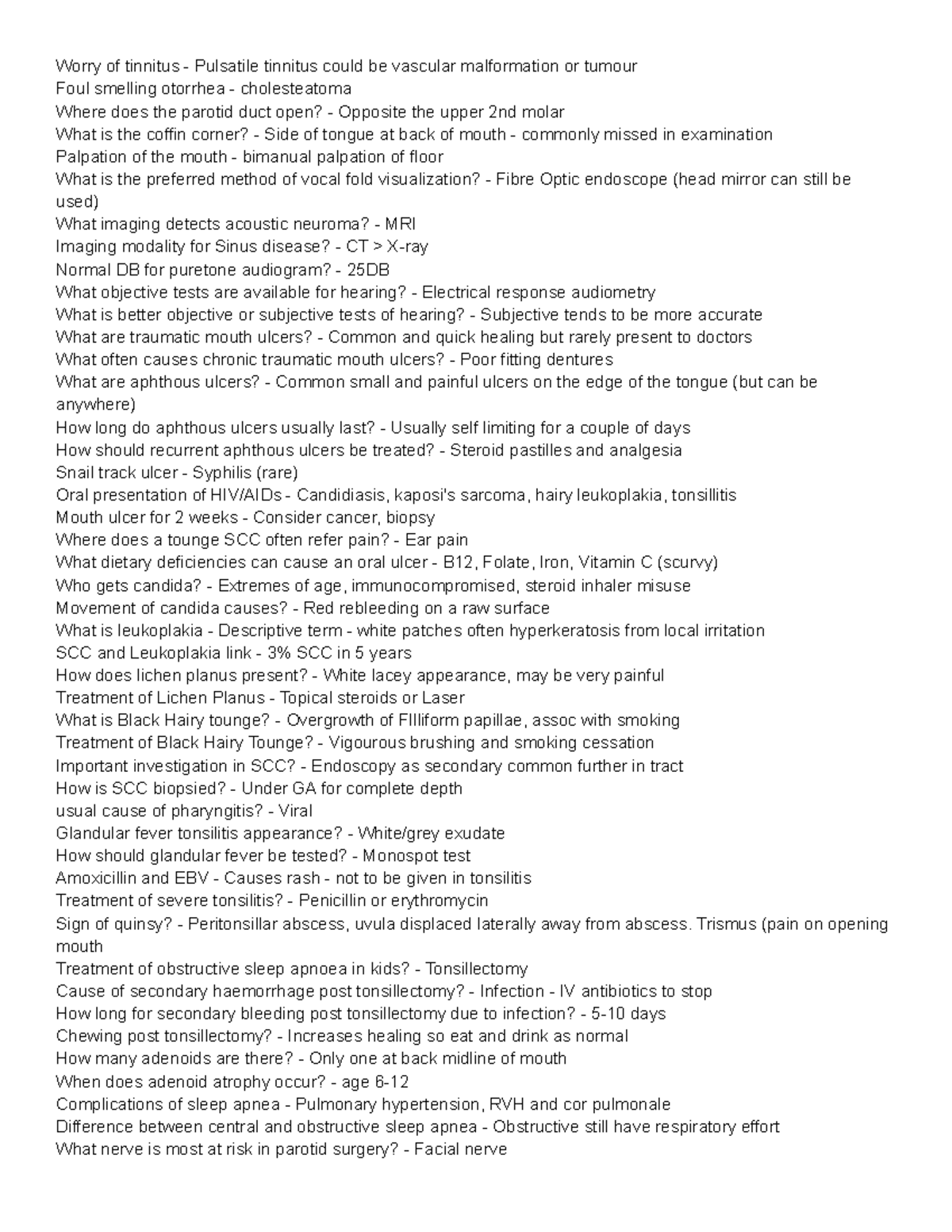 ABC of ENT book summary - Over 200 flashcard notes summarising the ...