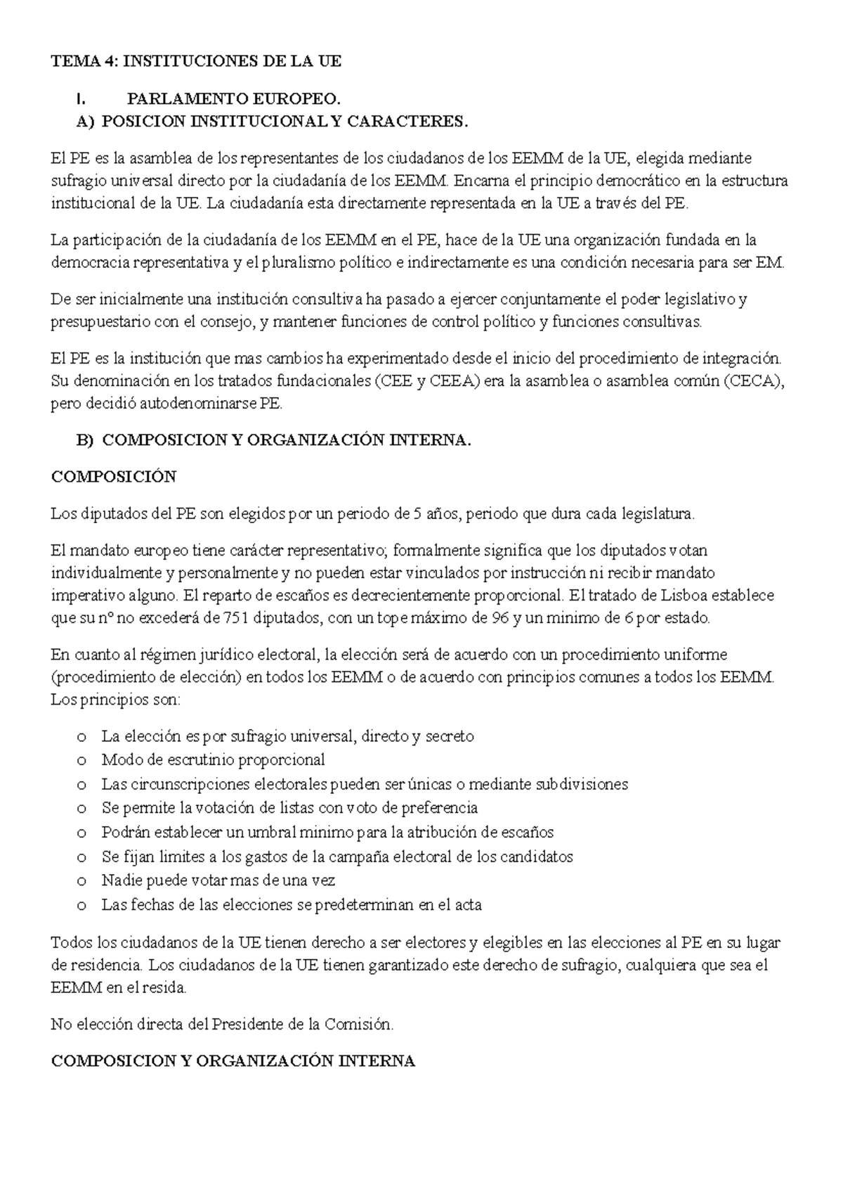 TEMA 4 europeo - Apuntes Tema 4 - TEMA 4: INSTITUCIONES DE LA UE I ...
