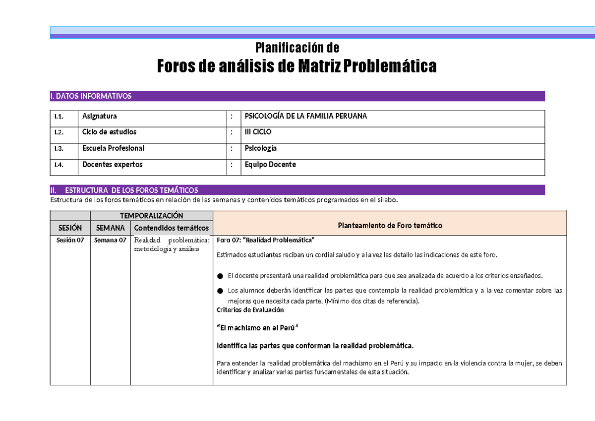 Foro de Debate - espero le sirva - Planificación de Foros de análisis ...