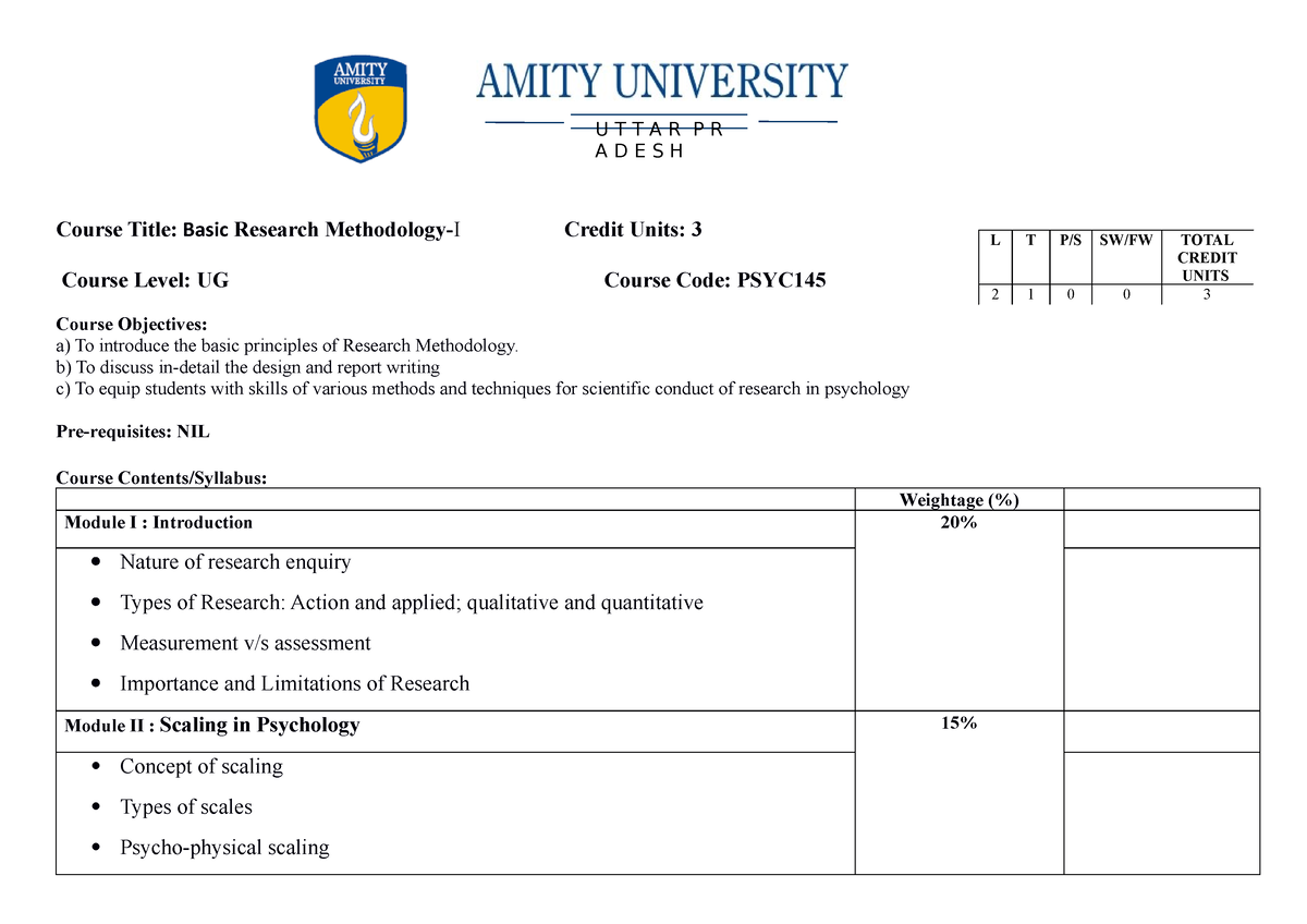 New Syllabus 1033202081027017 - Course Title: Basic Research ...