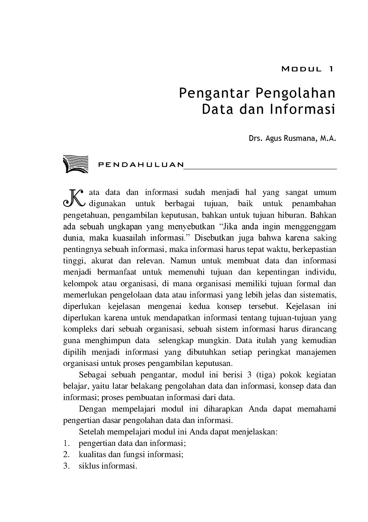 SKOM4437-M1 - Materi - Modul 1 Pengantar Pengolahan Data Dan Informasi ...