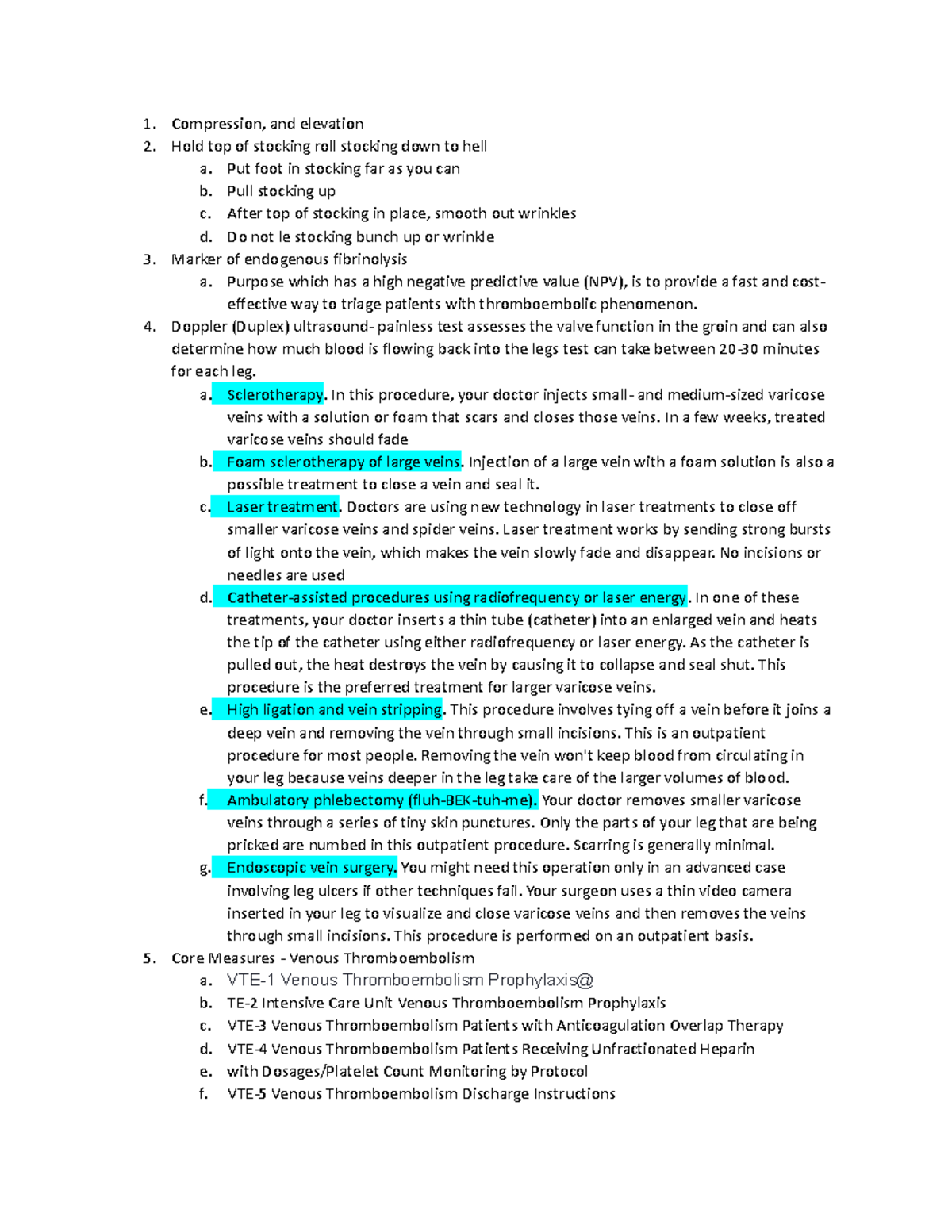 Dvt - notes - Compression, and elevation Hold top of stocking roll ...