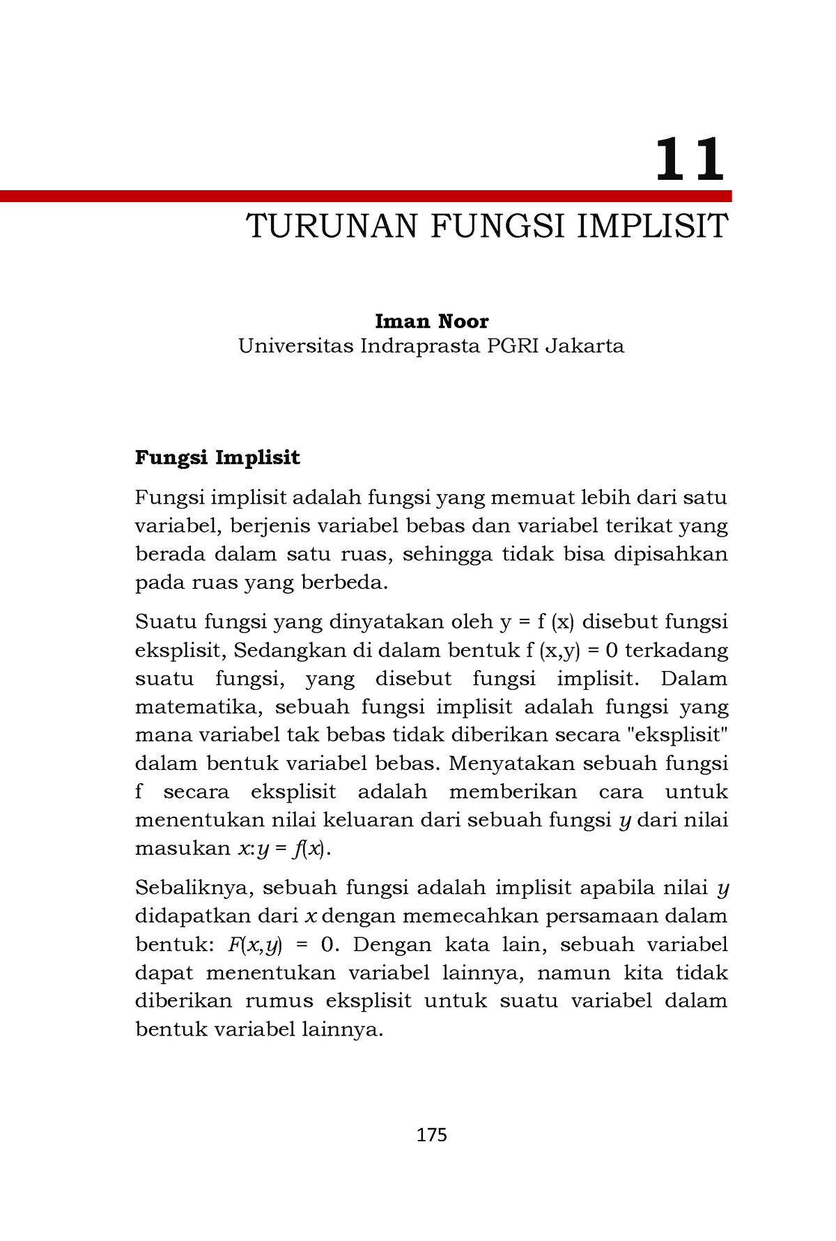 PDimplisit - Implisit Differential Equation - 11 TURUNAN FUNGSI ...