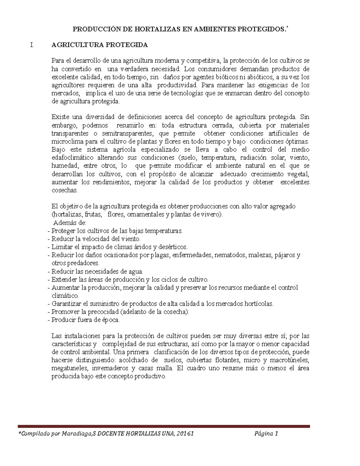 Karlos Espinal Agricultura Protegida PRODUCCI N DE HORTALIZAS EN 