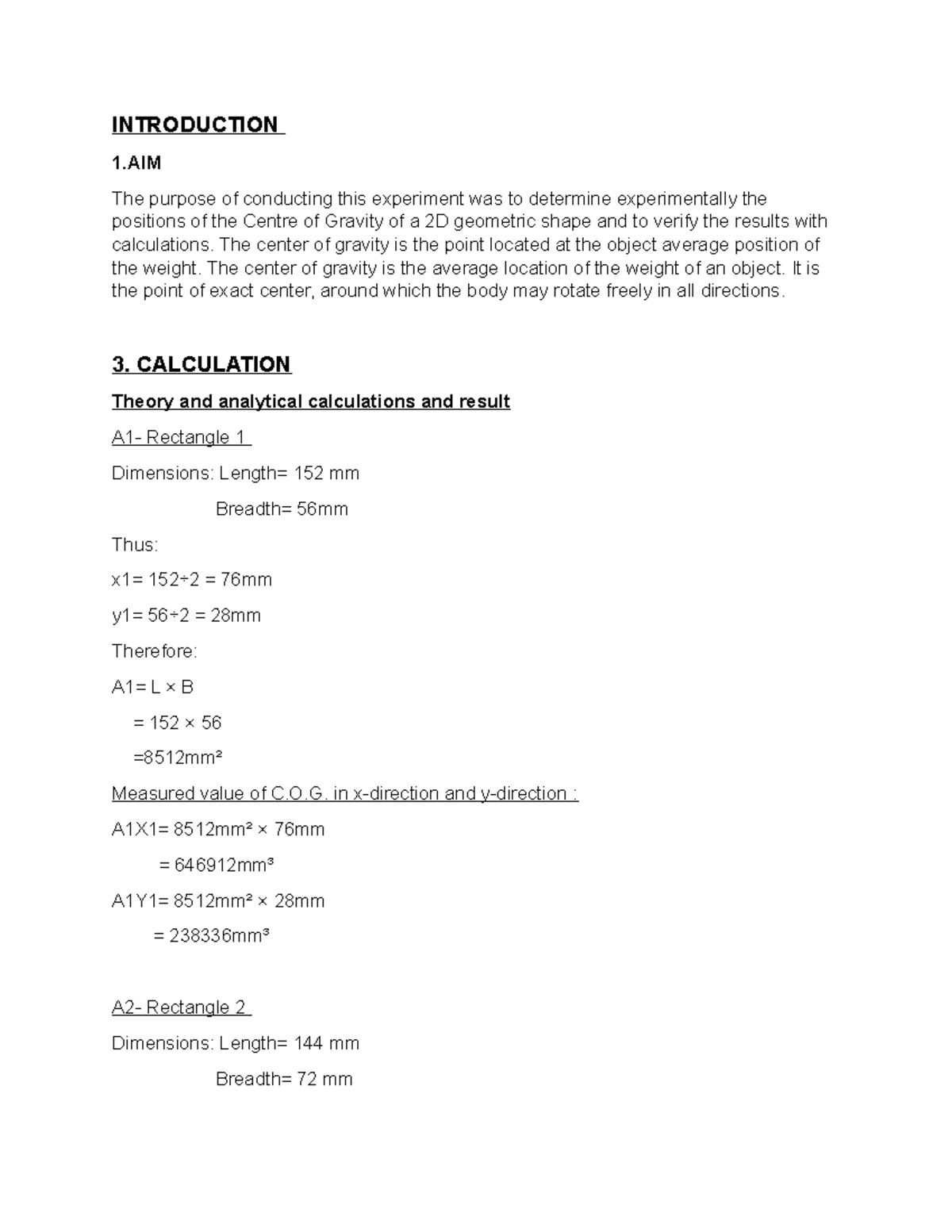 precautions for centre of gravity experiment