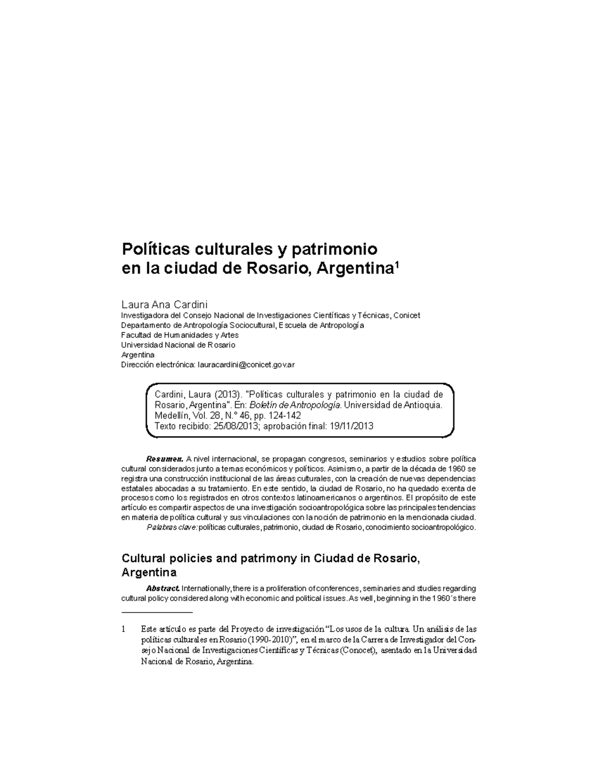 19523-Texto del art culo-68965-1-10-2014 0515 - PolÌticas culturales y  patrimonio en la ciudad de - StuDocu