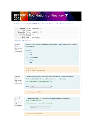BFF1001 - Self-Study Quiz - Valuation II (Annuity Math) - Topic 3 ...