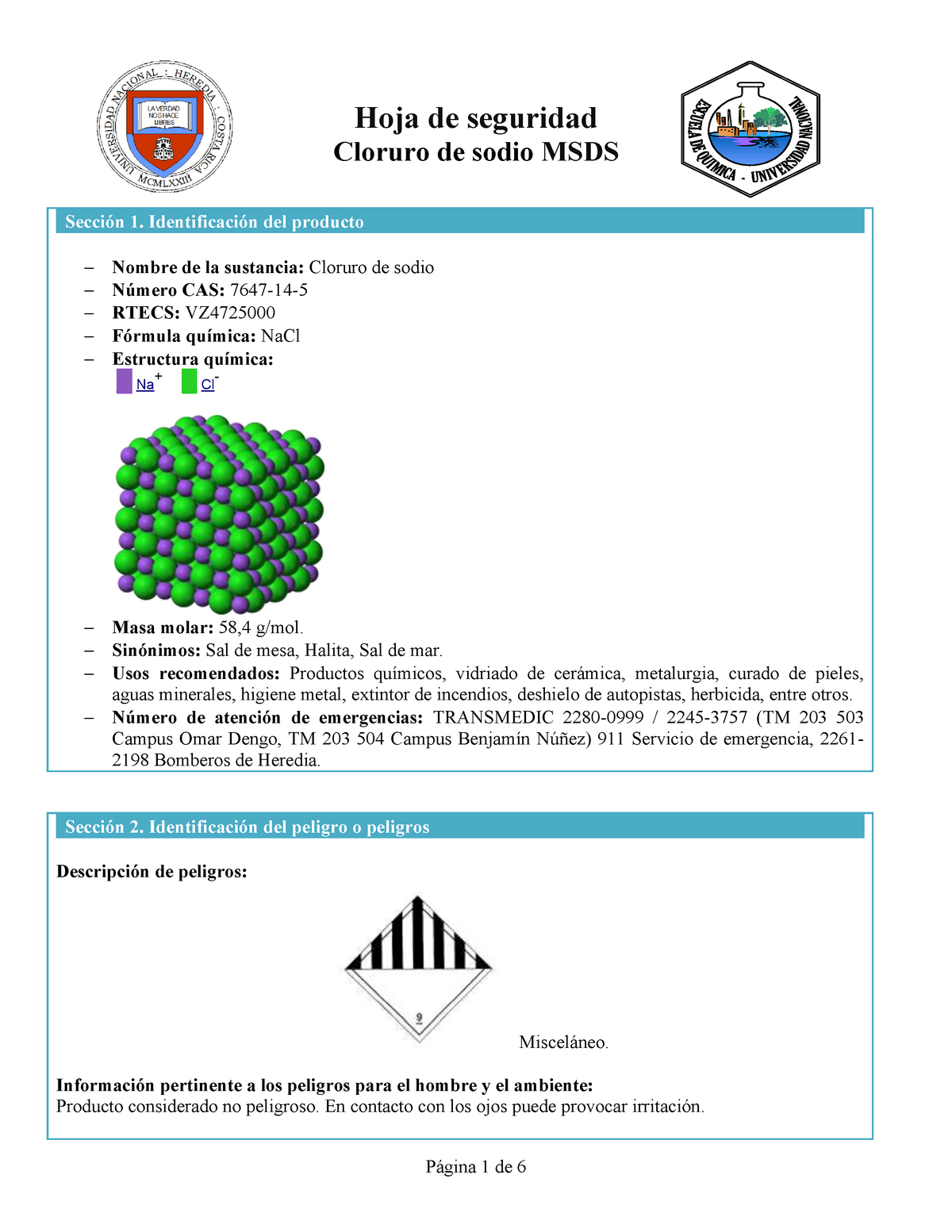 estructura química del cloruro de sodio