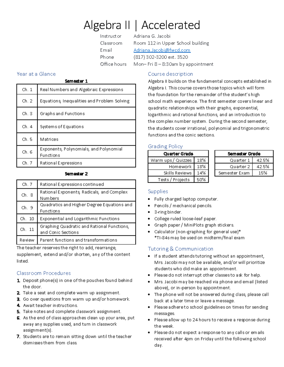 Class-Syllabus for the 2023 freshman - Advanced Professional Expertise ...