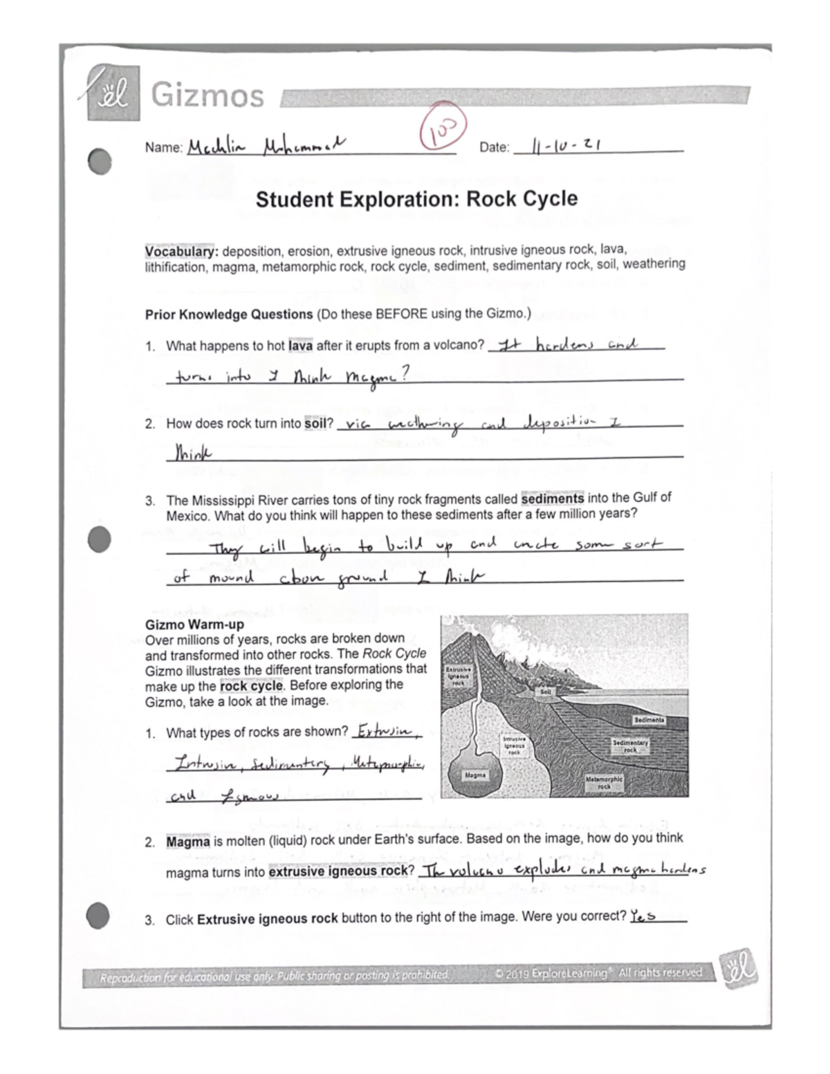 Rock Cycle Gizmo Studocu