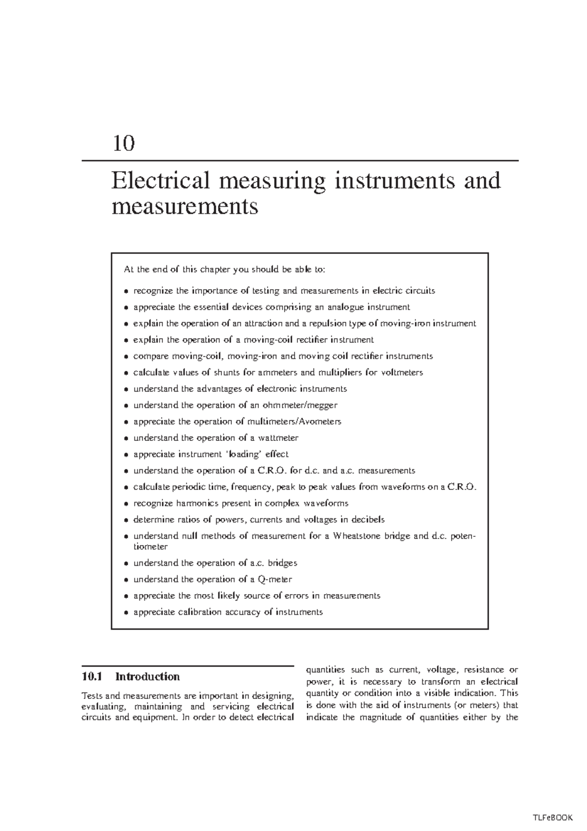 Electrical measuring instruments and mea 10 Electrical measuring
