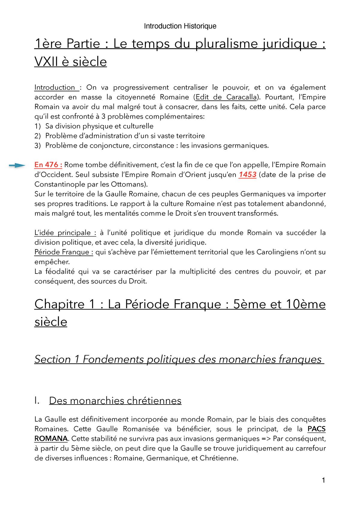 Introduction Historique Au Droit - 1ère Partie : Le Temps Du Pluralisme ...