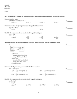 Mat 1033 Intermediate Algebra Fau Studocu