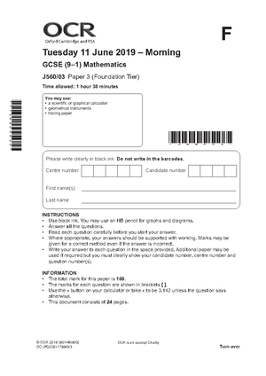1ma1 3h Que Mock Set 5 Edexcel Gcse Maths Mock Set 5 Paper 3 Turn Over Candidate Surname 1ma1 3h Que Mock Set 5 Edexcel Gcse Maths Mock Set 5 Paper 3 Turn Over Candidate Surname