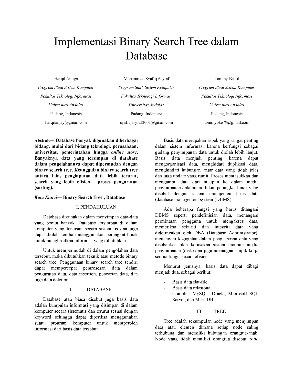 Penerapan Binary Search Tree Dalam Database - Implementasi Binary ...