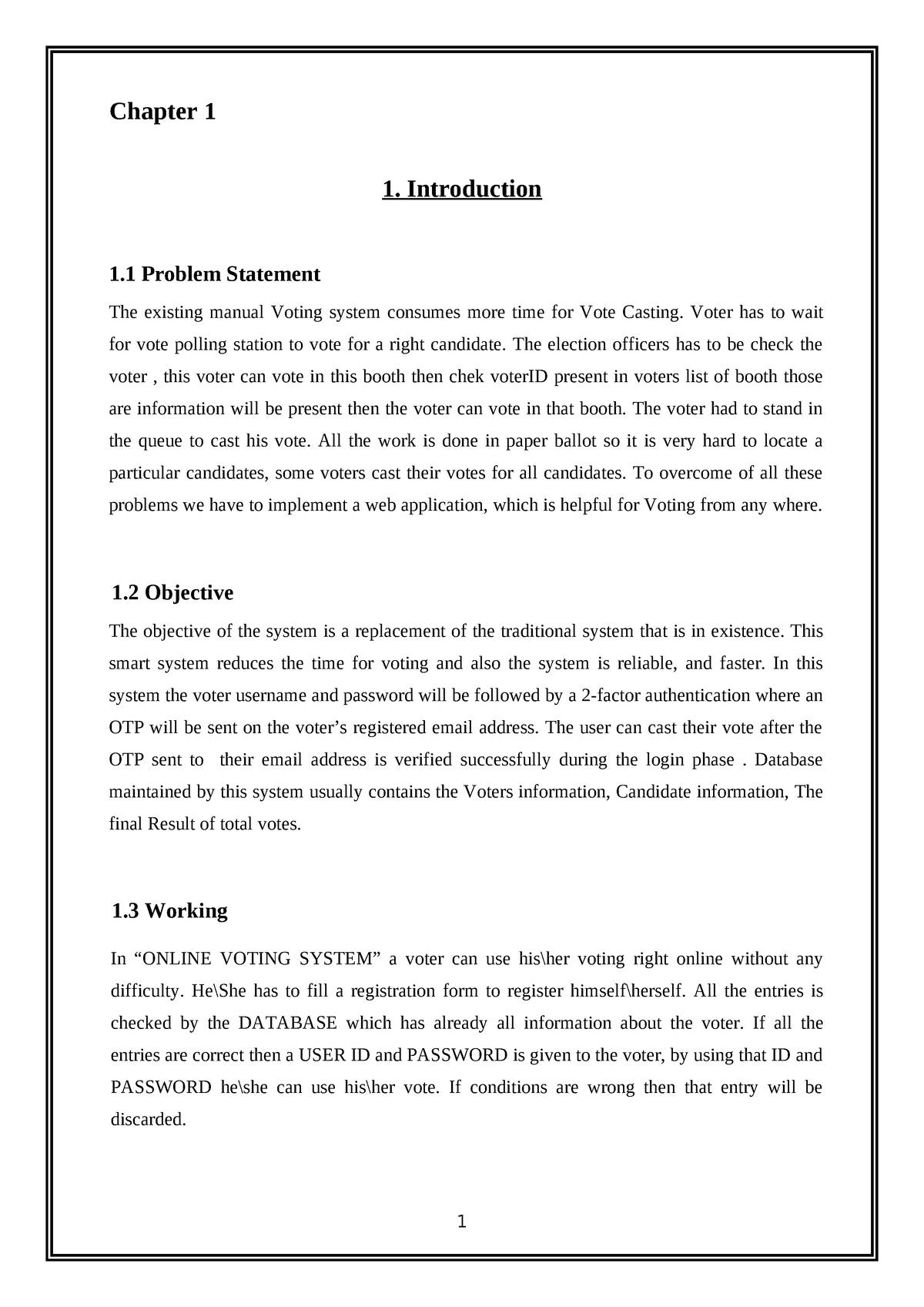 2. Project Report MAIN - Chapter 1 1. Introduction 1 Problem Statement ...