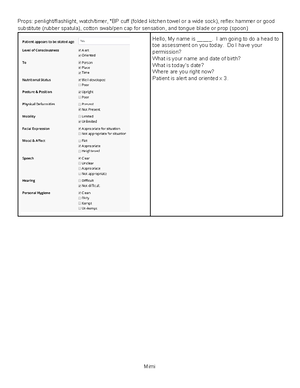 C349 video check list and script