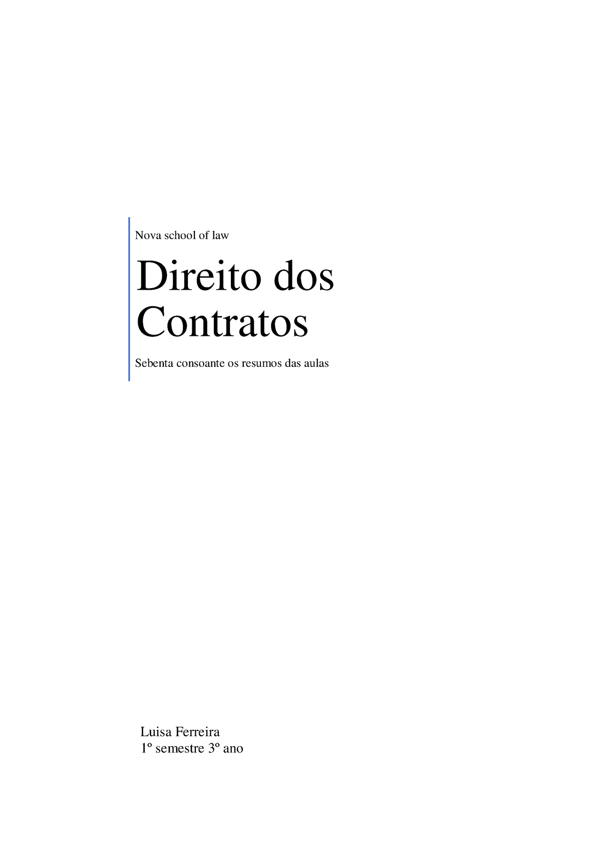 Direito Dos Contratos Luisa Nova School Of Law Direito Dos Contratos Sebenta Consoante Os 6210