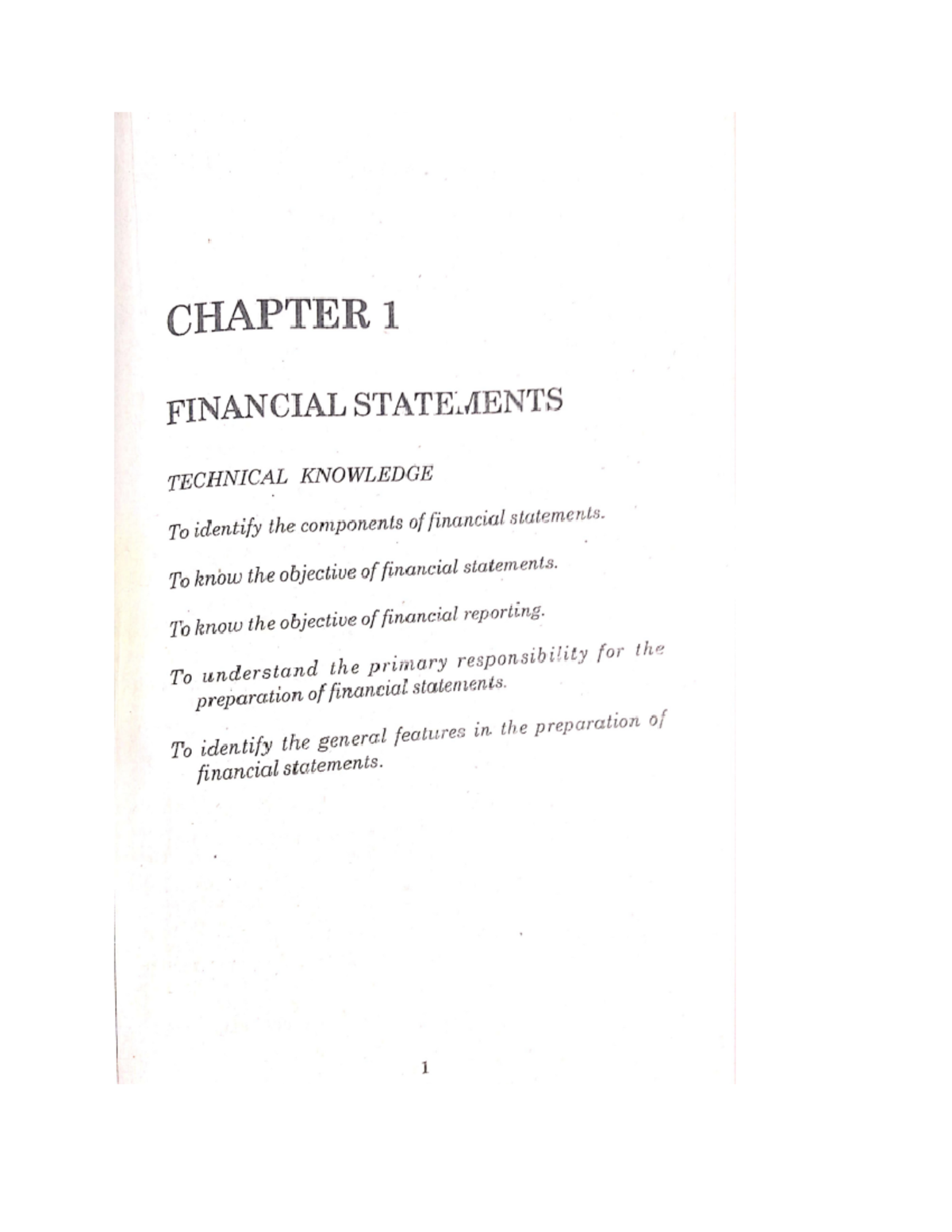 Chapter 1 FS - Financial Statements - Bachelors of Accounting and ...