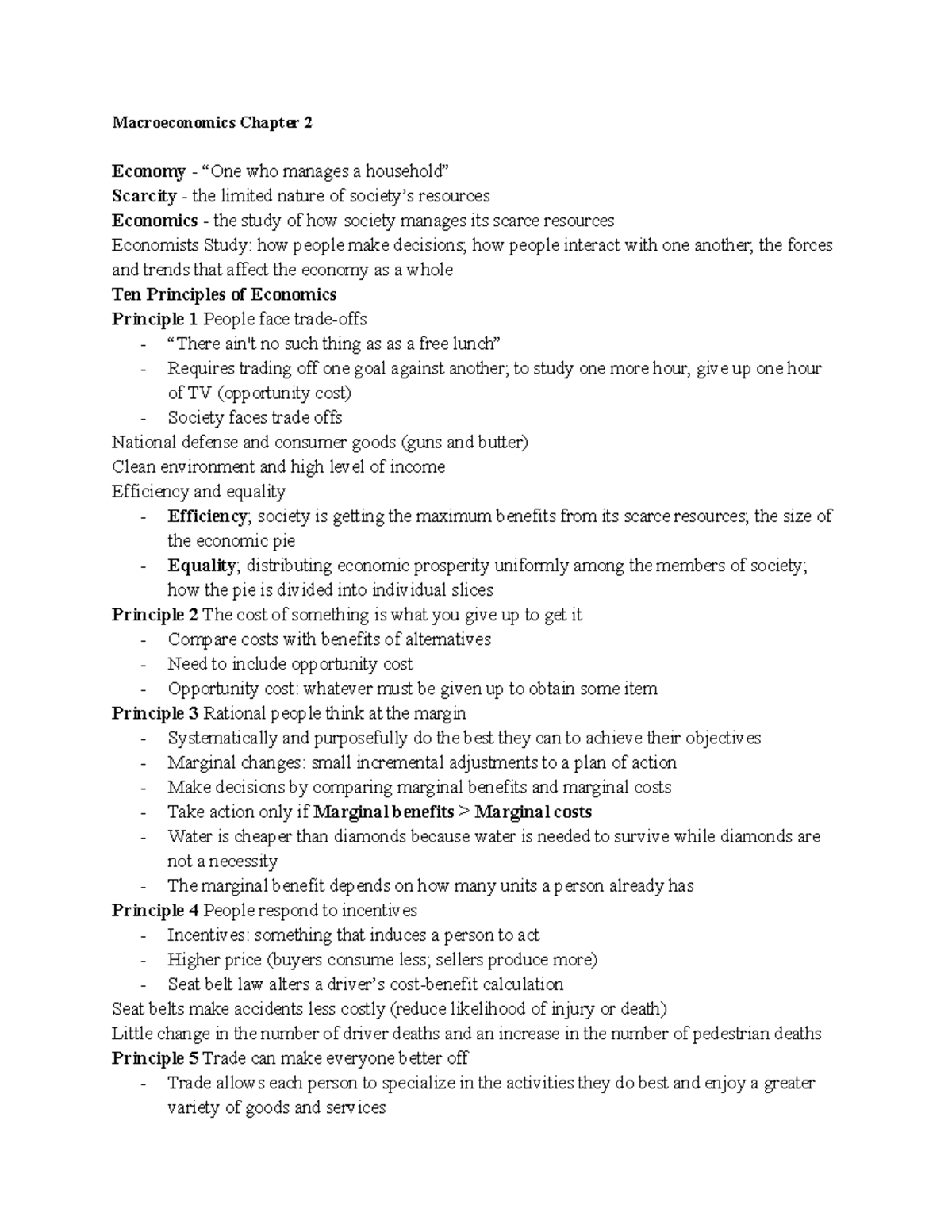 microeconomics chapter 2 homework