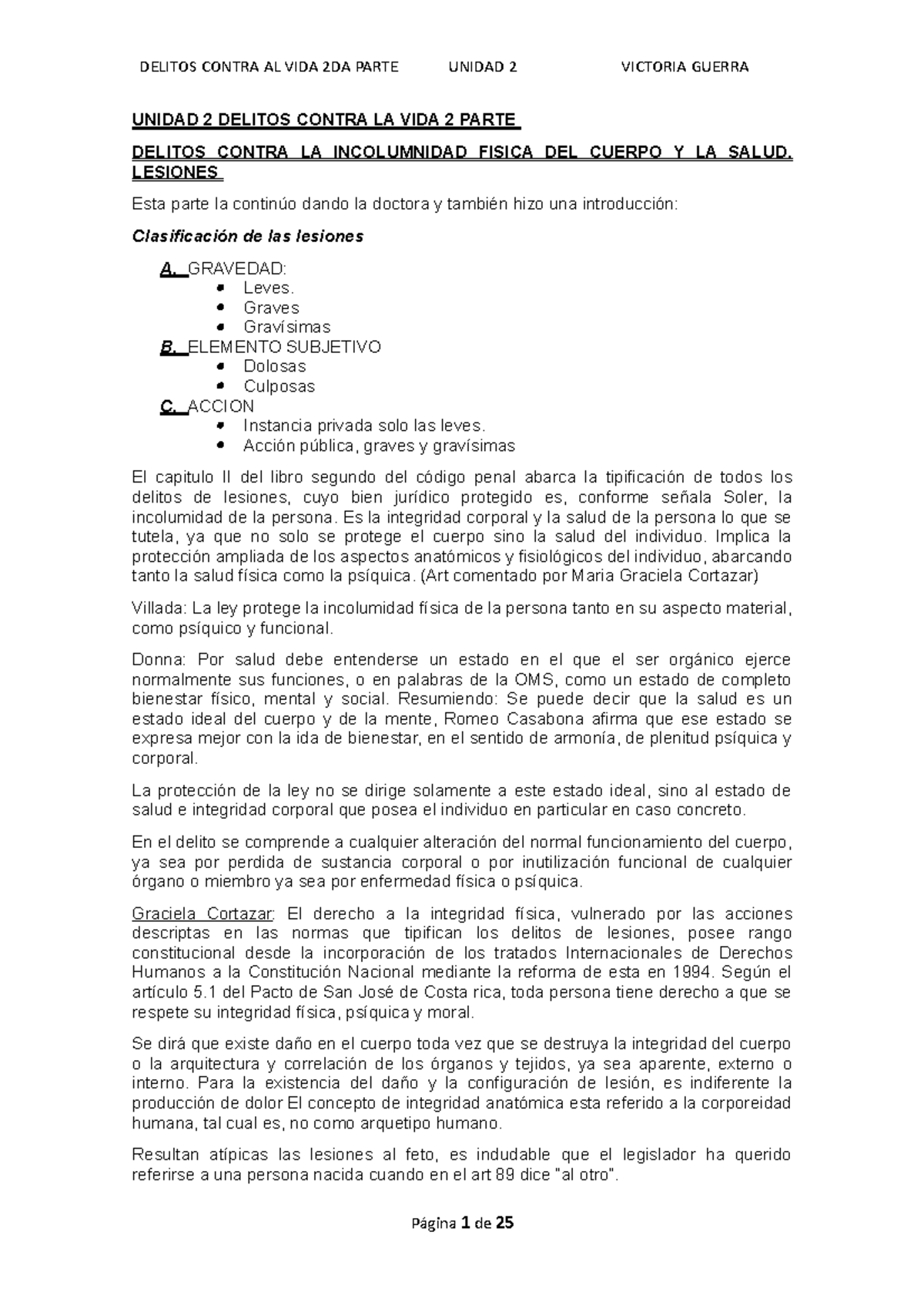 Unidad 2 Delitos Contra LA VIDA 2 Parte - UNIDAD 2 DELITOS CONTRA LA ...