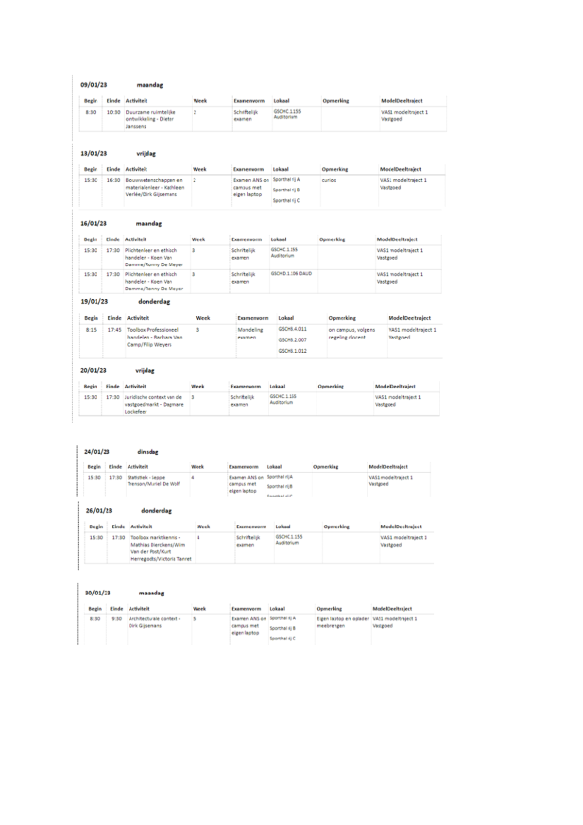 Examenrooster - Verbeterpunten - Kunstgeschiedenis - Studeersnel