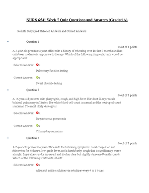 6531 Midterm Exam Revised - COURSE: NURS 6531 ADV. PRACTICE CARE FOR ...