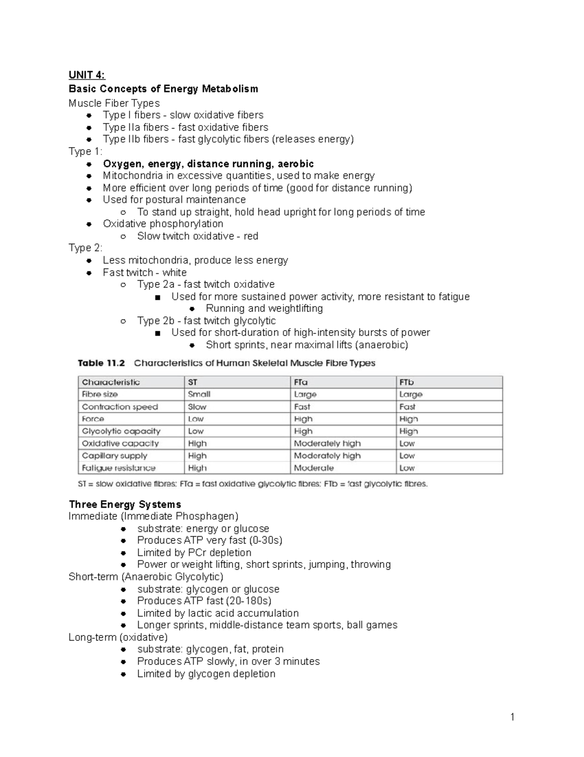 Kin 100 - Exam 2 Study Guide Fall 2017 - UNIT 4: Basic Concepts of ...